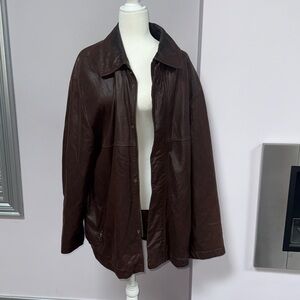 Vintage men’s brown leather jacket